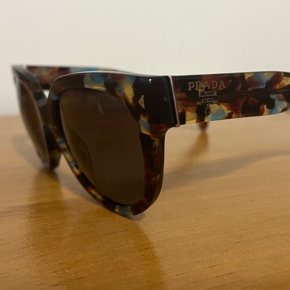 Prada Accessories - Authentic Prada Eyewear Collection - tortoise sunglasses - brown/blue